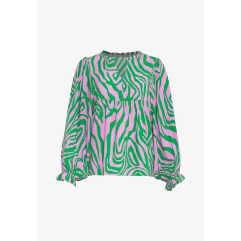 Smashed Lemon pamutvászon felső pink és zöld mintás, XS méret