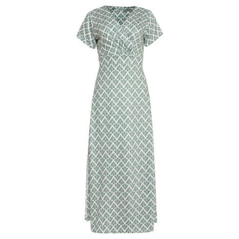 Smashed Lemon rövid ujjú stretch Maxi ruha bézs zöld mintás, S méret
